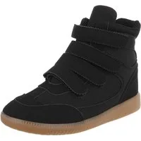 Ital-Design Klettverschluss Sneaker für Damen – Komfortabel und Stilvoll Sneakerboots (90542824) Keilabsatz/Wedge Sneakers High in Schwarz