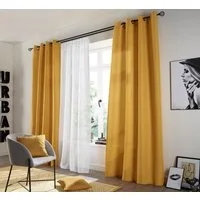 OTTO home Vorhang Raja (2 St), Ösen, blickdicht, Polyester, einfarbig, Einfache Montage, Pflegeleicht, Ösen, 2 er Pack, uni
