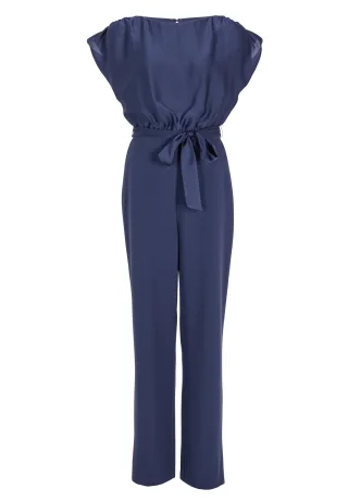 SWING - Jumpsuit aus Material-Mix future blue - Gr. - 44