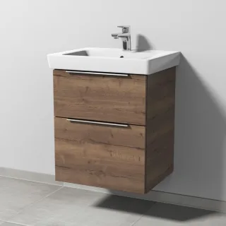 Sanipa 3way Waschtischunterbau zu Villeroy & Boch Subway 2.0 Waschtisch mit 2 Auszügen, Eiche-Tabak UM61150