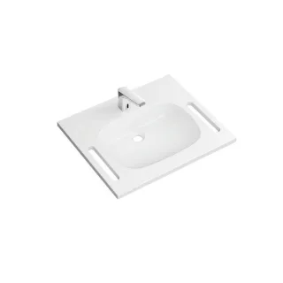 Hewi M40 Mineralguß-Waschtischset 950.19.034 65x55cm, weiß, mit elektronischer Waschtischarmatur AQ1.12S21040