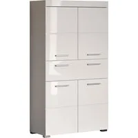 welltime Midischrank Avena Standschrank mit 4 Türen, 1 Schublade - (B/T/H) 73/31/130 cm