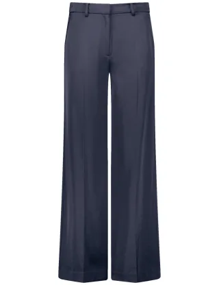 GERRY WEBER Collection - Weite Hose aus fließendem Satin blau - Gr. - 36