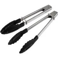 APS Servierzange Universalzangen im 2er Set, Länge 18 cm, aus Edelstahl, Greifer aus Polyamid