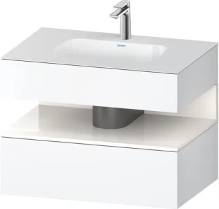 Duravit Qatego Einbauwaschtisch mit Konsolenwaschtischunterbau Weiß Hochglanz & Matt 800x550x600 mm  QA4785022180000