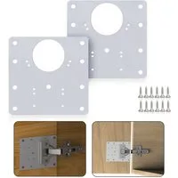 MS Beschläge Möbelbeschlag Schrank Möbel Reparaturplatte Edelstahl 90x90mm (2 St)