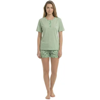Damen Sommer Kurzarm Baumwoll-Pyjamas KL40000
