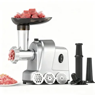[EU Direct] NovuLife 3-in-1 Electric Meat Grinder Sausage & Kibbeh Maker with 3 Grinding Plates Reverse Function Food Mi