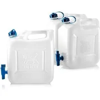 BigDean Kanister 3x Wasserkanister 12l Trinkwasserbehälter Trinkwasserkanister mit Hah (Set, 3 St., Kanister), Lebensmittelecht, Temperaturbeständig -20 bis +70 °c