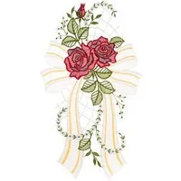 W. Reuter & Sohn - Plauener Spitze® Fensterbild Fensterbild "Rose" farbig