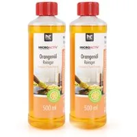 Höfer Chemie GmbH 2x 500 ml Microactiv® Orangenöl Reiniger Konzentrat Grundreiniger (Kraftvoller Allzweckreiniger mit frischem Duft)