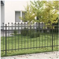furnicato Zaun Moderner schwarzer Ringzaun aus pulverbeschichtetem Stahl 200 x 150 cm, (1-St), Witterungsbeständige Gartenumzäunung mit flexiblem Paneelsystem