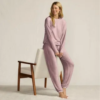 Silky Knit Lounge-Set für Damen in Petite-Größe, Damen, size: petite, Blau, Polyester/Viskose/Polyester-Mischung, by Lands' End