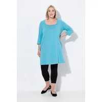 Ulla Popken Longshirt Longshirt A-Linie Carré-Ausschnitt 3/4-Arm