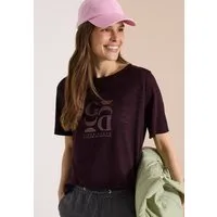 CECIL Kurzarmshirt Sommershirt in Leinen-Optik mit Print