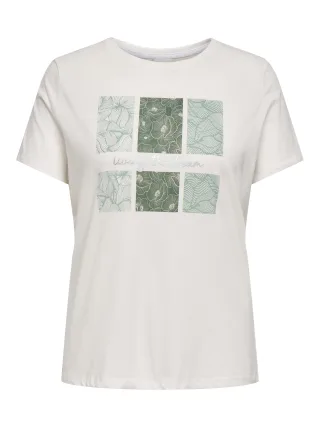 ONLY CARMAKOMA - CARCRUZ SS O-NECK REG TEE JRS Weiß - Gr. - 48