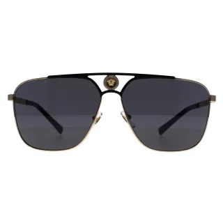 Versace Rectangle Mens Gold und Mattschwarz Dunkelgrau VE2238