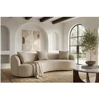 riess-ambiente 3-Sitzer ATELIER 230cm beige - Samtbezug, Sofa, Zierkissen, Polsterung, modern, Einzelartikel 1 Teile, Elegante & gepolsterte Couch - ideal für Gäste- & Wohnzimmer & Lounge
