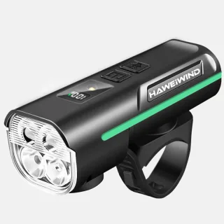 HAWEIWIND Bike Light 1000LM USB Rechargeable 3600mAh Bike Headlight With Horn LCD Display Auto Sensor Cycling for MTB, S