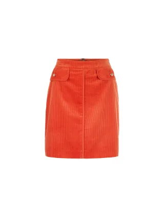 Marc Cain Collections - Minirock aus Baumwollcord tigerlily - Gr. - 38