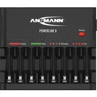 ANSMANN AG Ansmann Powerline 8 für 1-8 AA / AAA Akkus und USB-Ladebuchse 1001-00 Akku-Ladestation