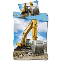 BrandMac Babybettwäsche Baby Bettwäsche Kran Bagger LKW Baustelle 100 x 135 cm, 2 teilig, Langlebig