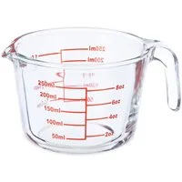 relaxdays Messbecher Glas 250 ml, Glas