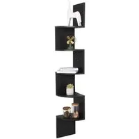 Woltu Wandregal, 1-tlg., Bücherregal Eckregal Zickzack mit 5 Regalböden, 156cm hoch