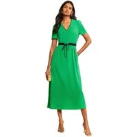 Love & Roses Midikleid Love & Roses Kurzarmkleid mit Bindegürtel, Regular (1-tlg)