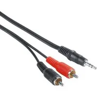 Hama Audio-Kabel 5m 3,5-mm-Klinken-Stecker - 2 Cinch-Stecker Audio-Kabel, 3,5-mm-Klinke,Cinch, Audio (500 cm), Audio-Kabel Klinke auf 2x Cinch RCA Rundkabel
