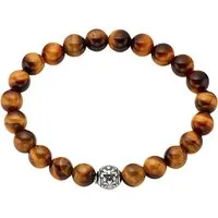 Bruno Banani Armband Schmuck Geschenk felxibles Tigeraugenarband mit Edelstahlkugel, mit Tigerauge (synth)