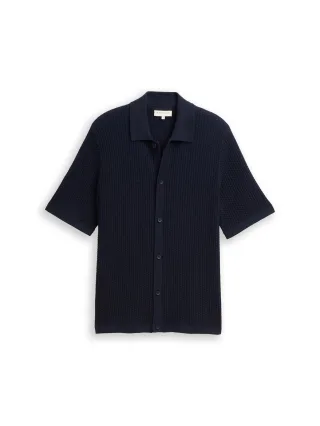 Tom Tailor - Strickjacke mit Polokragen sky captain blue - Gr. - M