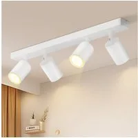 Nettlife Deckenstrahler Weiß GU10 Modern Deckenleuchte 4 Flaming max.25W, LED wechselbar, 350° schwenkbare
