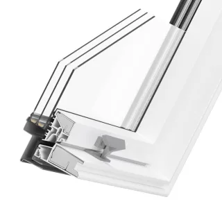 Dachfenster mit 3-fach Isolierverglasung, PVC, Schwingflügel, RoofLite+ made by Velux Group, Solid PVC, Innen Kiefer, außen Anthrazit