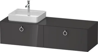 Duravit White Tulip Konsolenwaschtischunterbau wandhängend Graphit Hochglanz 1600x550x408 mm - WT489 WT4890LH1H10000