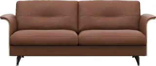FLEXLUX 2,5-Sitzer "Glow Sofa, Couch," Premium-Sitz: Kaltschaum & Federkern, Arml. geölte Eiche, Fuß Alu