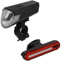 FISCHER Fahrrad Fahrradbeleuchtung LED-Akku Bel.-Set Bremsbel. 80 Lux