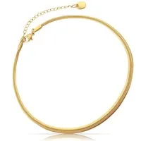 Made by Nami Fußkette mit starkem Karabiner-Verschluss Edelstahl, Schlangen-Design Fußschmuck Damen