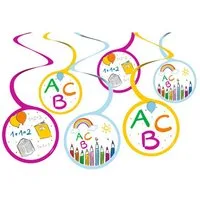 Amscan Hängedekoration Swirldeko Schulstart Papier, 6St.