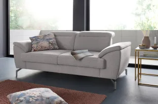 sit&more 2-Sitzer "Percy" 15 cm Fußhöhe, Sitztiefenverstellung, wahlweise Kopfteilverstellung
