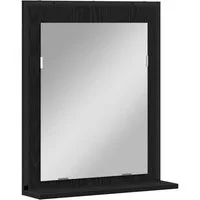 vidaXL Badezimmerspiegelschrank Spiegel mit Regal Schwarz Eichen-Optik 50 x 12 x 60 cm (1-St)