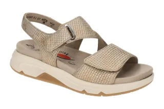 Gabor 66.885.63 Damen Sandale beige muschel Klettverschluss Wechselfu?bett