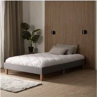 Homestyle4u Polsterbett 90x200 120x200 140x200 160x200 180x200 ohne Kopfteil Grau Futonbett (Set, mit Lattenrost), 120 x 200 cm