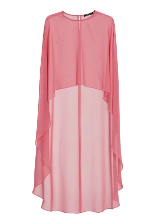 SWING - Zartes Cape aus nachhaltigem Chiffon melon pink - Gr. - 38
