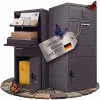 Coemo Standbriefkasten, mit Paketbox Anthrazit Postbox Paketsafe Diebstahlschutz