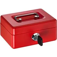 ALCO Geldkassette Geldkassette Mini-Box Stahlblech mit Schloss 125x95x60mm rot