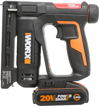 Worx Akku-Tacker "WX843 NailForce" für Nägel bis 15mm & Tackerklammer bis 14mm, mit Akku und Ladegerät
