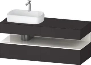 Duravit Qatego Konsolenwaschtischunterbau wandhängend Graphit Supermatt 1400x550x600 mm - QA47650228 QA4765022800010
