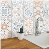 K&L Wall Art Fliesenaufkleber selbstklebend Klebefliese Set Marokkanische Kachel Aquarell