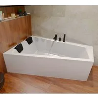 KOLMAN Badewanne Eckwanne 150x85 INTIMA Links mit AcrylSchürze + Kopfstütze, (IntimaSET), Ablaufgarnitur & Füße GRATIS